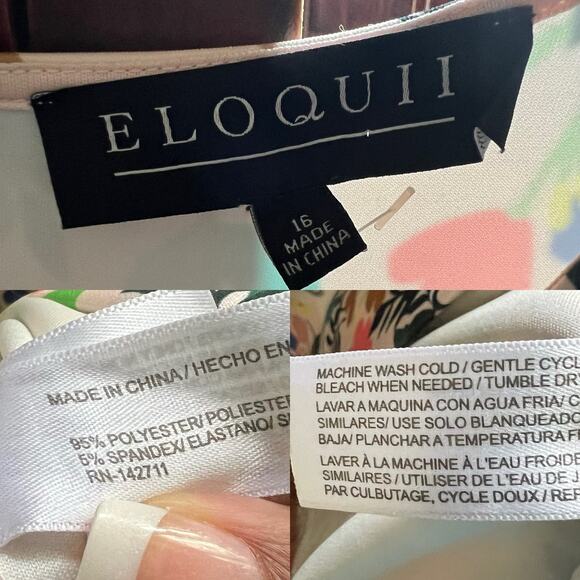 Eloquii Floral Scuba Shift Dress 16 Romantic Summer Wedding Guest Brunch Tea - Picture 9 of 16